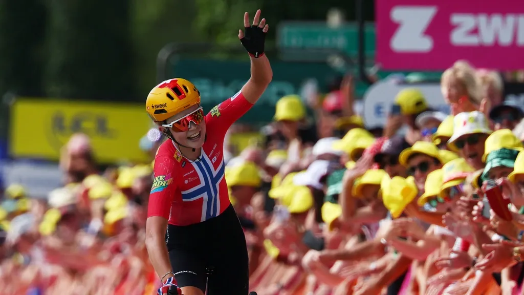 Norwegian Haugset claims stage and yellow after heroic solo of nearly 90 kilometres