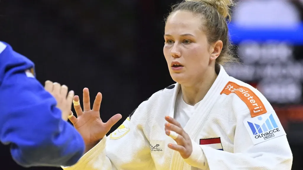 Proud: Judoka Yael van Heemst takes bronze at Abu Dhabi Grand Slam